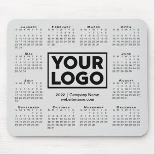 Modern 2022 Calendar Business Company Logo Grey Mouse Pad