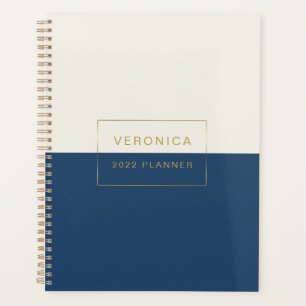 Modern 2022 Navy Colour Block Monthly/Weekly Planner