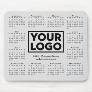 Modern 2023 Calendar Business Company Logo Grey Mouse Pad