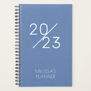 Modern 2023 Elegant Blue Personalised Name Planner