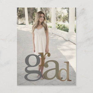 Modern 2023 Grad Photo Neutral Tones Announcement Postcard
