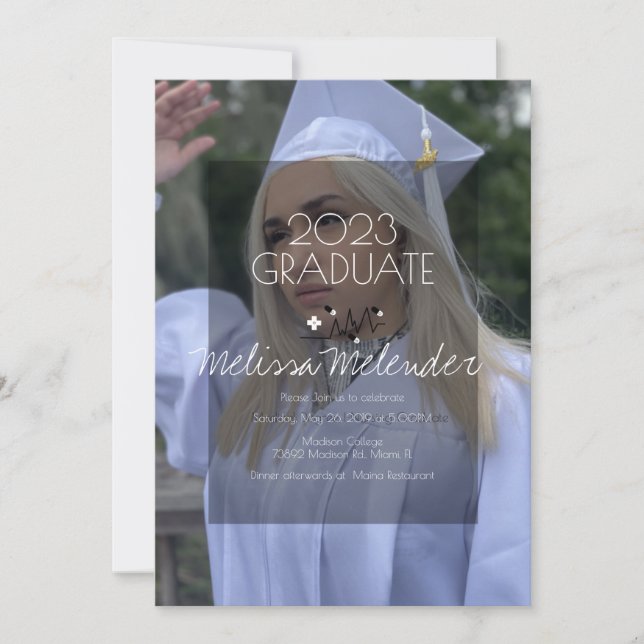 Modern 2023 Medical Nurse Photo Graduation Invitation (Front)