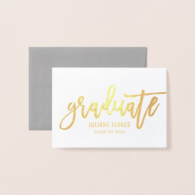 Modern 2023 Personalized Graduate Name Gold Foil Card (Front With Envelope)