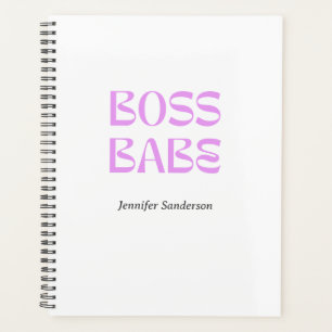 Modern 2024 Boss Babe Personalised White Planner