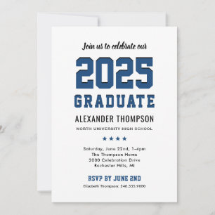 Modern 2024 Graduate Blue Graduation Party Invitation