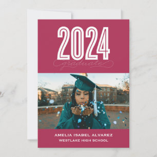 MODERN 2024 GRADUATE   PHOTO GRADUATION INVITATION
