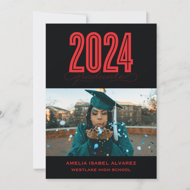 MODERN 2024 GRADUATE | PHOTO GRADUATION INVITATION (Front)