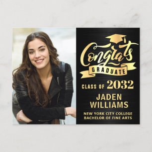 Modern 2024 PHOTO Graduation Party Invitation Postcard