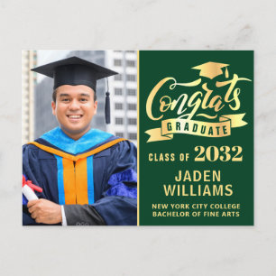 Modern 2024 PHOTO Graduation Party Invitation Postcard