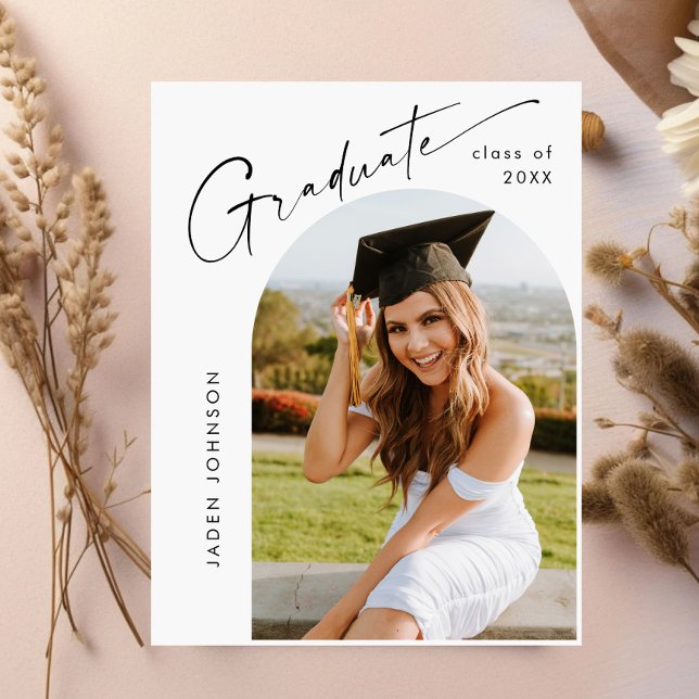 Modern 2024 PHOTO Graduation Party Invitation Postcard (Creator Uploaded)