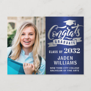 Modern 2024 PHOTO Graduation Party Invitation Postcard
