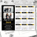 Modern 2025 Calendar Gold Black Business 2 Photo Holiday Postcard<br><div class="desc">Modern 2025 Calendar Gold Black New Year Business 2 Photo Holiday Postcard. All the texts are pre-arranged for you to personalise easily and quickly with your own details. Wish you all a Happy Holidays and an Amazing New Year! For many other card designs, please visit : (Holiday Cards) https://www.zazzle.com/collections/119095696689680604 (Holiday...</div>