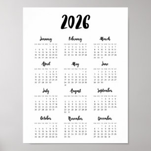 Modern 2025 calendar poster