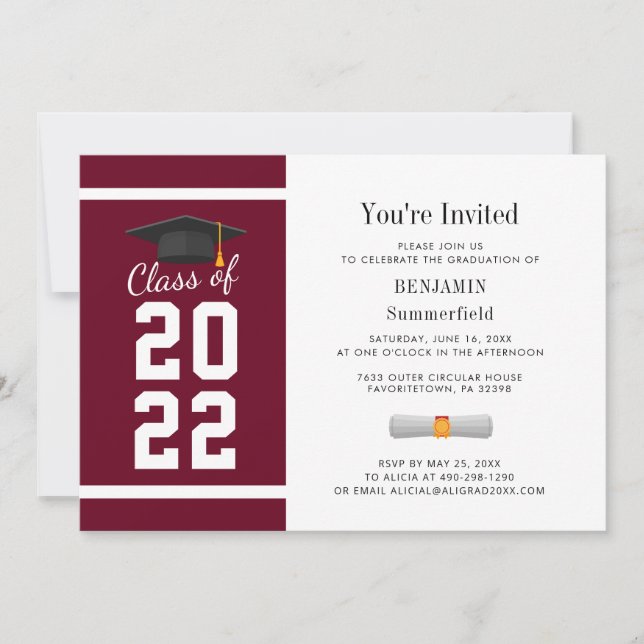 Modern 2025 Class Graduation Party Invitation (Front)