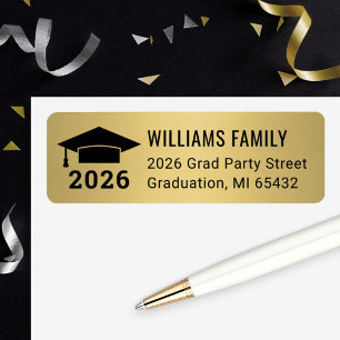 Modern 2025 Gold Graduation Return Address Label