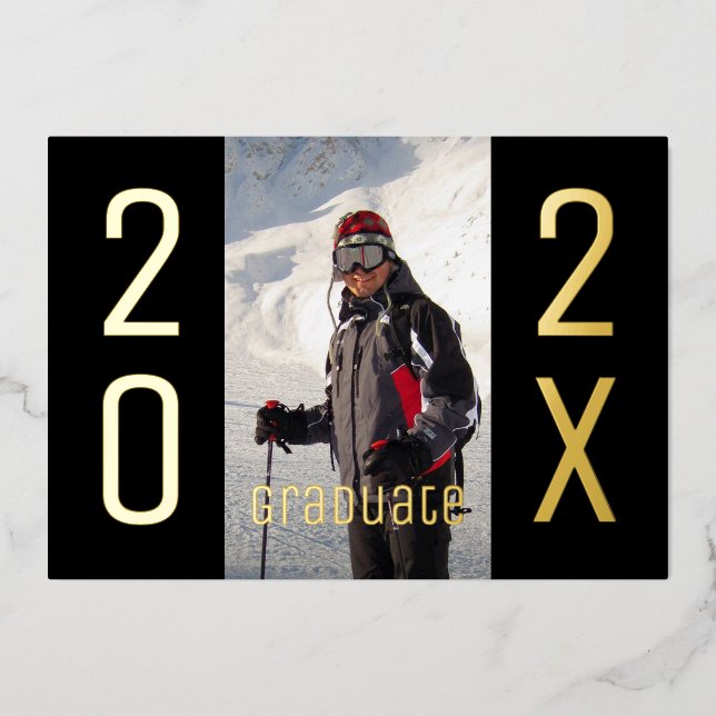 Modern 2025 Graduate Photo Graduation Party Gold (Front)