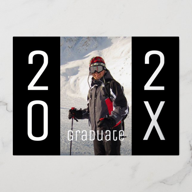 Modern 2025 Graduate Photo Graduation Party Silver (Front)