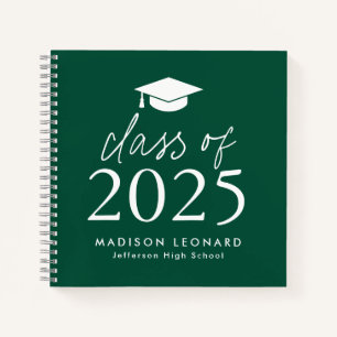Modern 2025 Green Photo Graduation Guest Book
