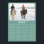 Modern 2025 Magnetic Photo Calendar Teal Green<br><div class="desc">This modern minimalist style 2025 magnetic calendar is easy to customise with a personal photo to create a unique keepsake for loved ones. Click the "Personalise" button and change the photo to get the result with the same stylish frame-look edges around the picture. This design in teal green and white...</div>