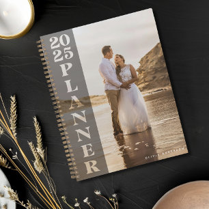Modern 2025 Personalised Photo Dark Overlay Planner