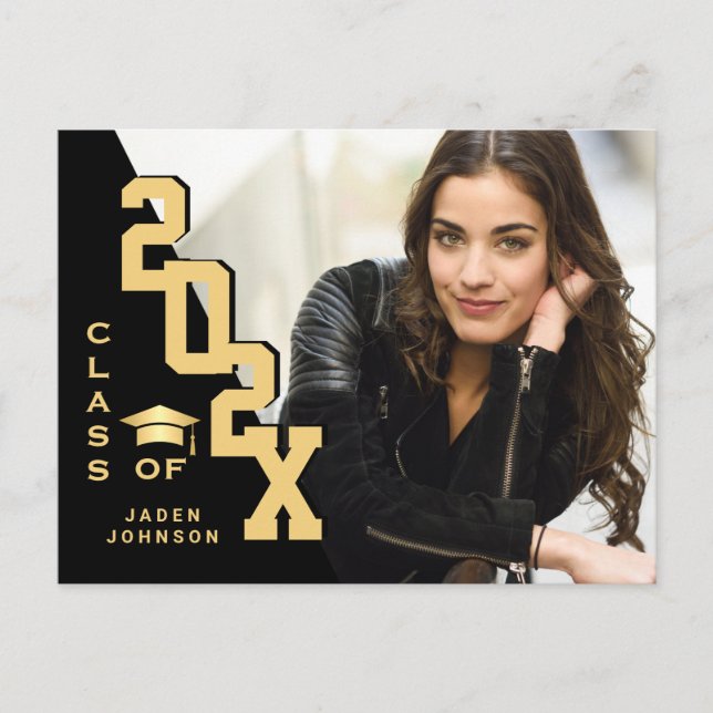 Modern 2025 PHOTO Grad Graduation Party Invitation Postcard (Front)