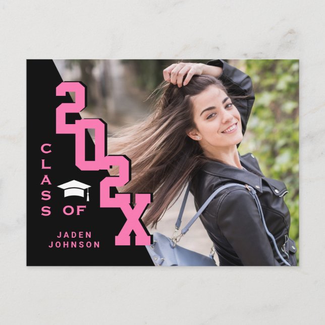 Modern 2025 PHOTO Grad Graduation Party Invitation Postcard (Front)