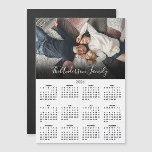 Modern 2026 Calendar Family Photo Magnet