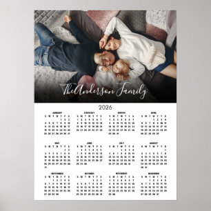 Modern 2026 Calendar Family Photo Poster