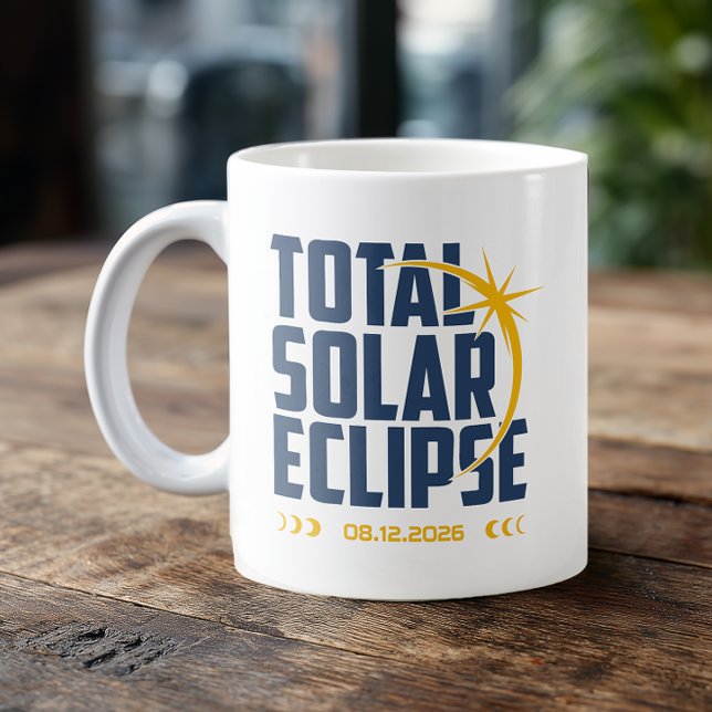 Modern 2026 Eclipse Keepsake Coffee Mug (Keepsake Solar Eclipse Souvenir)
