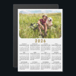 Modern 2026 Magnetic Photo Calendar Black White<br><div class="desc">This 2026 calendar magnet in a modern minimalist style is easy to customise with a personal photo to create a unique keepsake. It is optimised for 5x7 inches magnetic card, so if you choose other size, you might need to adjust the design inside the design tool. The black and white...</div>