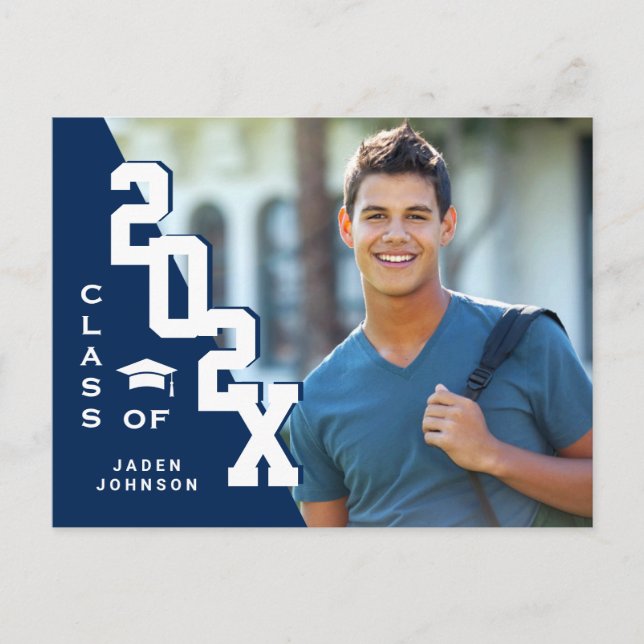 Modern 2026 PHOTO Grad Graduation Party Invitation Postcard (Front)