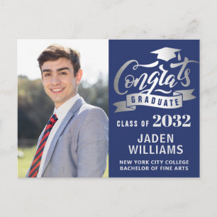 Modern 2026 PHOTO Graduation Party Invitation Postcard