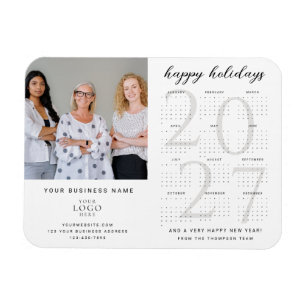Modern 2027 Calendar Business Photo Logo Magnet