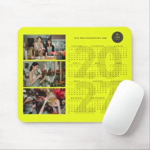 Modern 2027 Calendar New Year Minimalist 3 Photo Mouse Pad