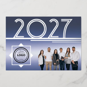 Modern 2027 New Year Logo Photo Greeting Card