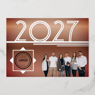 Modern 2027 New Year Logo Photo Greeting Card