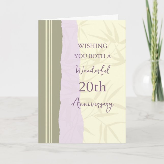 Modern 20th Wedding Anniversary Card (Front)