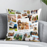 Modern 21 Picture Scrapbook Photo Collage Cushion<br><div class="desc">Create your own modern photo pillow featuring 21 of favourite pictures in a trendy overlapping scrapbook photo collage design. Add your own personalised text for any occasion.</div>