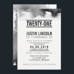 MODERN 21ST birthday party INVITE type black<br><div class="desc">by kat massard >>> kat@simplysweetPAPERIE.com <<< A trendy invitation design for your BIRTHDAY for any age. Setup as a template it is simple for you to add your own details, or hit the customise button and you can add or change text, fonts, sizes etc TIP :: 1. To change/move graphics...</div>