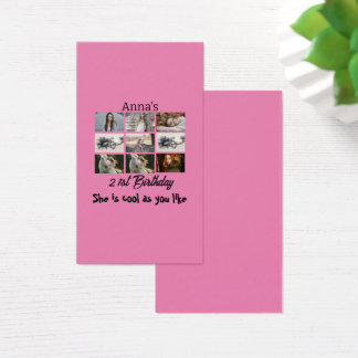 Modern 21st Birthday personalised 9 Photo Collage