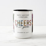 Modern 21st Birthday Photo Two-Tone Coffee Mug<br><div class="desc">Modern 21st Birthday Party Celebration Leopard Print Elegant Gifts!</div>