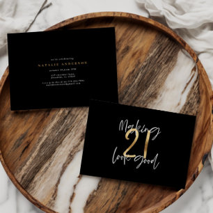 Modern 21st birthday typography black and gold