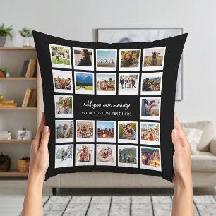 Modern 22 Picture Personalised Photo Collage Cushion