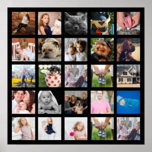 Modern 25 Family Photo Collage Poster