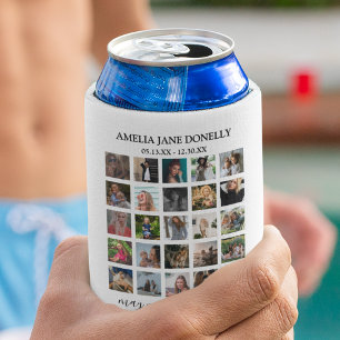 Modern 25 Photo Collage   Memorial Can Cooler