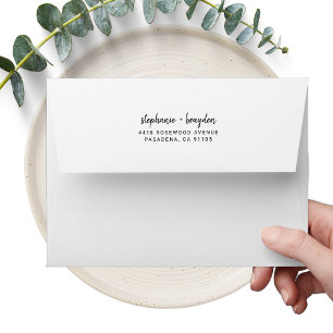 Modern 25th Wedding Anniversary Return Addressed Envelope