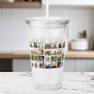 Modern 28 Photo Collage Acrylic Tumbler