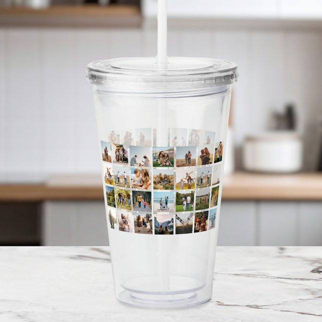 Modern 28 Photo Collage Acrylic Tumbler (Creator Uploaded)