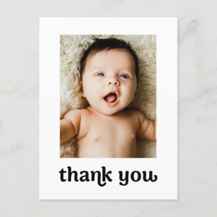 Modern 2 Baby Photos Trendy Typography Simple  Postcard