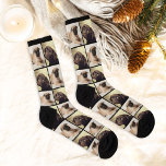 Modern 2 Dog Photo Collage Grid Socks<br><div class="desc">Put your pup on repeat with these custom-printed socks featuring two dog photos in a repeating collage grid with a black background that coordinates with the sock details. A perfect gift for any dog lover — great for birthdays, Father's Day, holidays, or a just-because surprise. Photo tip: crop your photos...</div>